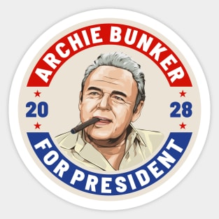 Archie Bunker 28 For President 2028 Sticker